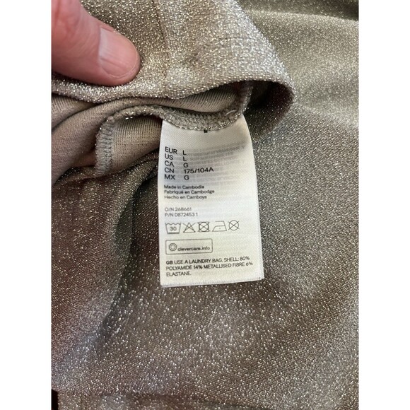 H&M Divided Womens Large Sparkle Silver Backless Spaghetti Cross Back Mini Dress - Picture 5 of 5